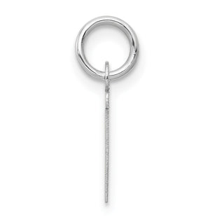 14K White Gold Small Slanted Block Initial T Charm