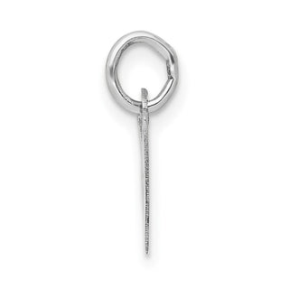 14K White Gold Small Slanted Block Initial W Charm