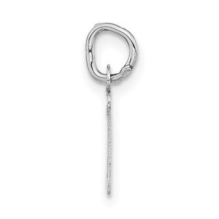 14K White Gold Small Slanted Block Initial Z Charm