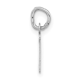14K White Gold Small Slanted Block Initial Z Charm