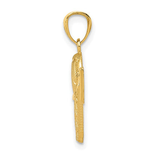 14k Yellow Gold Basketball In The Net Pendant