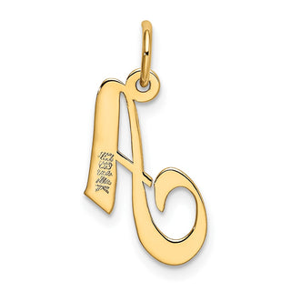 14k Yellow Gold Small Fancy Script Initial A Charm