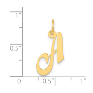 14k Yellow Gold Small Fancy Script Initial A Charm