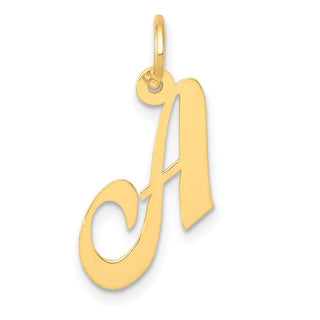 14k Yellow Gold Small Fancy Script Initial A Charm