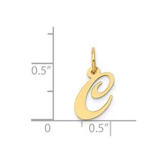 14k Yellow Gold Small Fancy Script Initial C Charm