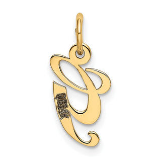 14k Yellow Gold Small Fancy Script Initial G Charm