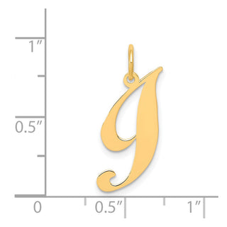 14k Yellow Gold Small Fancy Script Initial I Charm