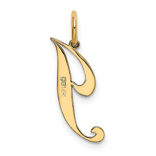 14k Yellow Gold Small Fancy Script Initial J Charm