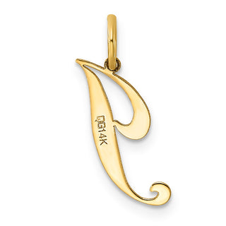 14k Yellow Gold Small Fancy Script Initial J Charm