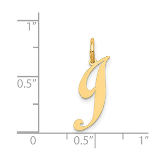 14k Yellow Gold Small Fancy Script Initial J Charm