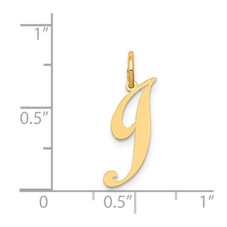 14k Yellow Gold Small Fancy Script Initial J Charm