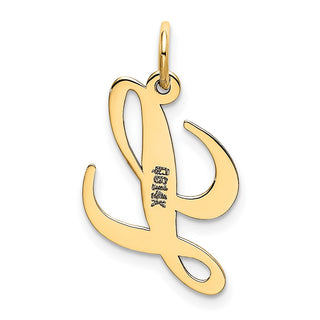 14k Yellow Gold Small Fancy Script Initial L Charm
