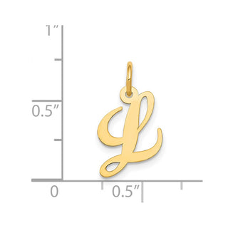 14k Yellow Gold Small Fancy Script Initial L Charm