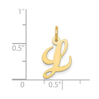 14k Yellow Gold Small Fancy Script Initial L Charm
