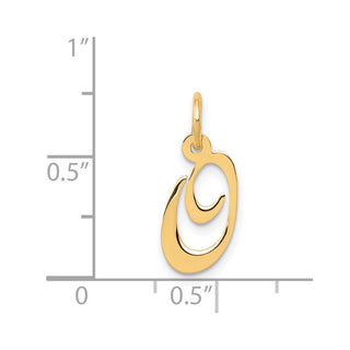 14k Yellow Gold Small Fancy Script Initial O Charm