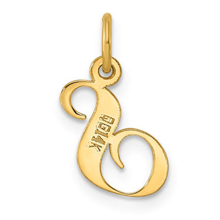 14k Yellow Gold Small Fancy Script Initial S Charm