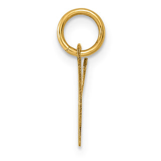 14k Yellow Gold Small Fancy Script Initial V Charm