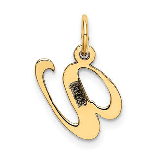 14k Yellow Gold Small Fancy Script Initial V Charm