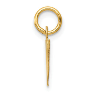 14k Yellow Gold Small Fancy Script Initial W Charm