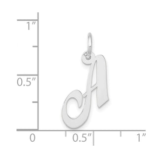 14K White Gold Small Fancy Script Initial A Charm