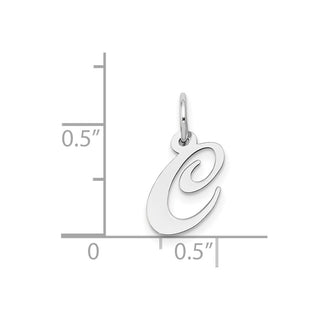 14K White Gold Small Fancy Script Initial C Charm