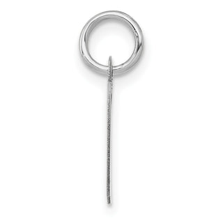 14K White Gold Small Fancy Script Initial D Charm