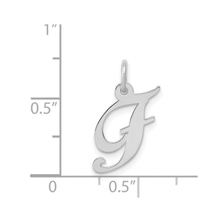 14K White Gold Small Fancy Script Initial F Charm
