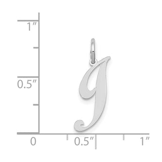 14K White Gold Small Fancy Script Initial J Charm