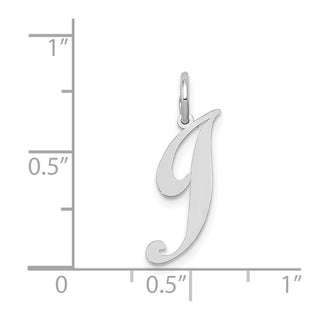 14K White Gold Small Fancy Script Initial J Charm