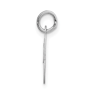 14K White Gold Small Fancy Script Initial O Charm