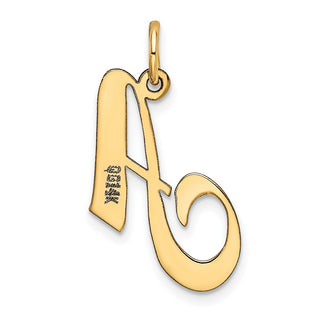 14k Yellow Gold Medium Fancy Script Initial A Charm