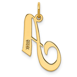 14k Yellow Gold Medium Fancy Script Initial A Charm