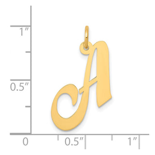 14k Yellow Gold Medium Fancy Script Initial A Charm