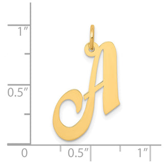 14k Yellow Gold Medium Fancy Script Initial A Charm