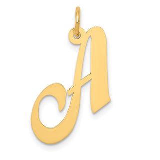 14k Yellow Gold Medium Fancy Script Initial A Charm