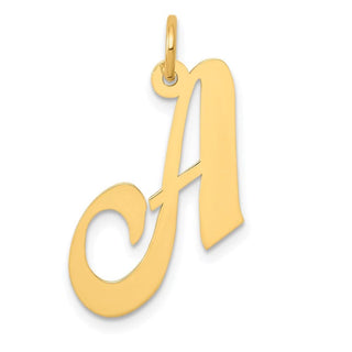 14k Yellow Gold Medium Fancy Script Initial A Charm