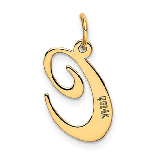 14k Yellow Gold Medium Fancy Script Initial C Charm