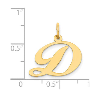 14k Yellow Gold Medium Fancy Script Initial D Charm