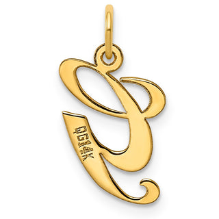 14k Yellow Gold Medium Fancy Script Initial G Charm