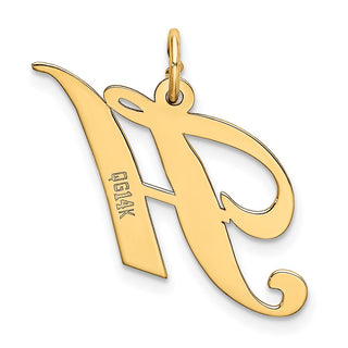 14k Yellow Gold Medium Fancy Script Initial H Charm