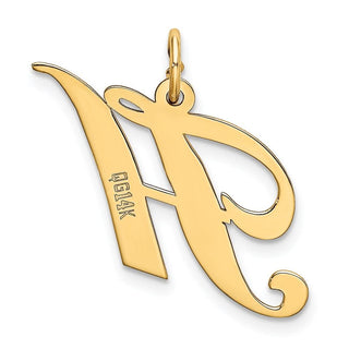 14k Yellow Gold Medium Fancy Script Initial H Charm