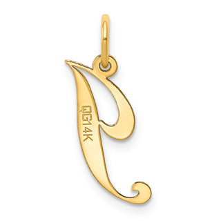 14k Yellow Gold Medium Fancy Script Initial J Charm