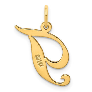 14k Yellow Gold Medium Fancy Script Initial T Charm