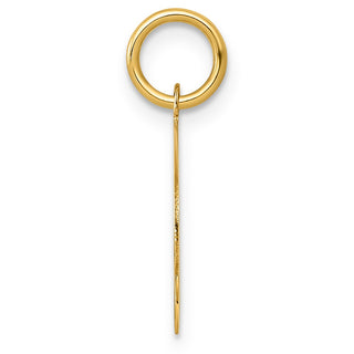 14k Yellow Gold Medium Fancy Script Initial V Charm