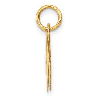 14k Yellow Gold Medium Fancy Script Initial W Charm