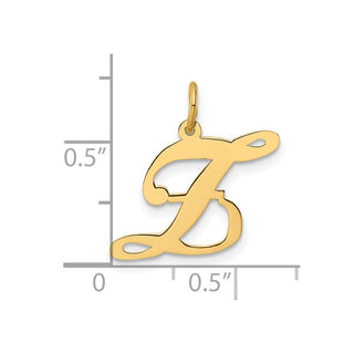 14k Yellow Gold Medium Fancy Script Initial Z Charm