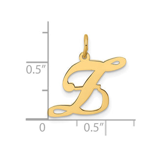 14k Yellow Gold Medium Fancy Script Initial Z Charm
