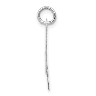 14K White Gold Medium Fancy Script Initial A Charm