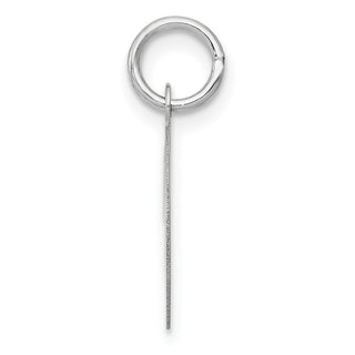 14K White Gold Medium Fancy Script Initial D Charm