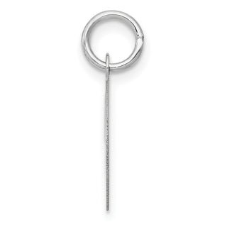 14K White Gold Medium Fancy Script Initial D Charm